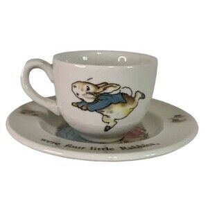 Vintage 1964 Wedgwood Peter Rabbit Miniature Cup & Saucer Beatrix Potter England